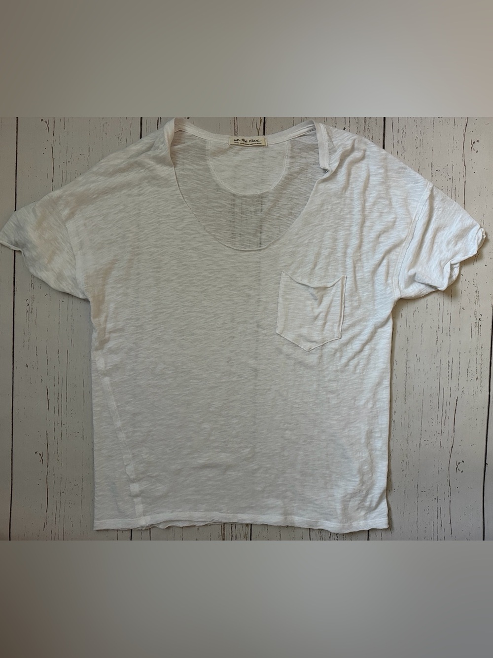 Free People We the Free white haze round neck tee